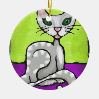 girl cat ceramic tree decoration