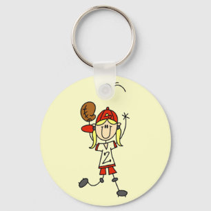 Girl Catching Baseball T-shirts and Gifts Key Ring