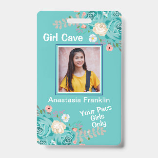 Girl Cave Fun Child Pass Photo Personalise ID Badge
