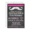 Girl Chalkboard Moustache Birthday Invitation
