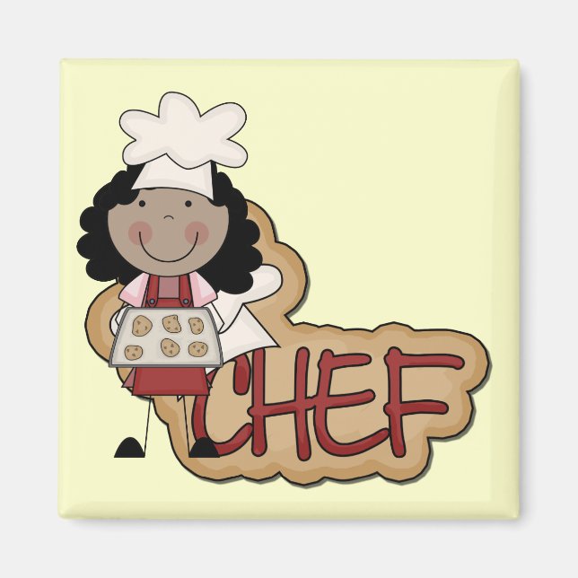 Girl Chef African American Tshirts and Gifts Magnet (Front)