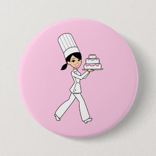 Girl Chef Print 7.5 Cm Round Badge