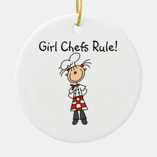 Girl Chefs Rule Ceramic Tree Decoration