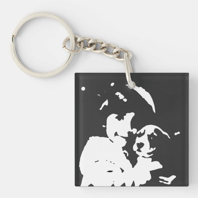Girl, Child, Animal Key Ring (Front)