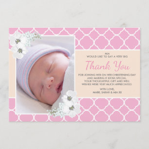 Girl Christening/Baptism Thank You Card