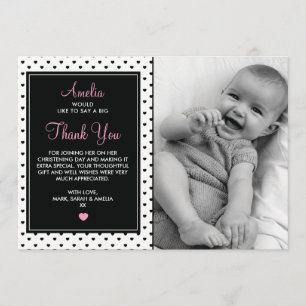 Girl Christening/Baptism Thank You Card