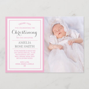 Girl Christening/Baptism Thank You Card