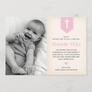 Girl Christening/Baptism Thank You Card