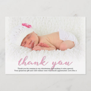 Girl Christening/Baptism Thank You Card