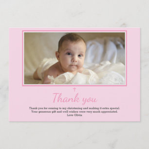 Girl Christening/Baptism Thank You Card