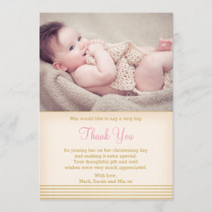 Girl Christening/Baptism Thank You Card