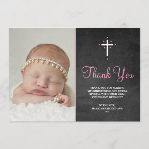 Girl Christening/Baptism Thank You Card