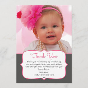 Girl Christening/Baptism Thank You Card