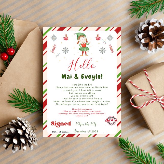 Girl Christmas Elf Welcome Letter Card (Creator Uploaded)