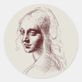 girl classic round sticker