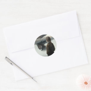 girl classic round sticker