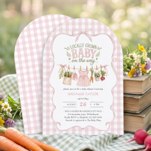 Girl Clothesline Locally Grown Baby Shower Invitation