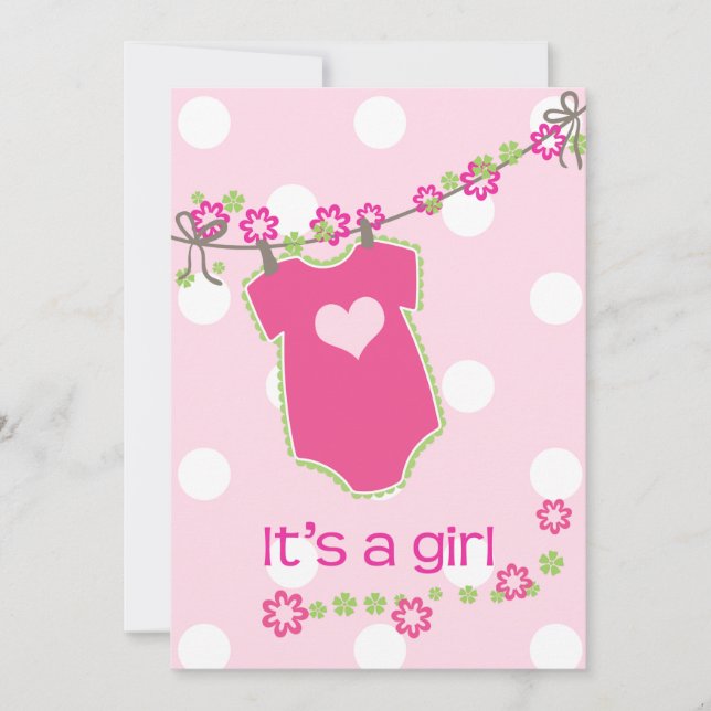 Girl Clothesline Sprinkle Invitation (Front)