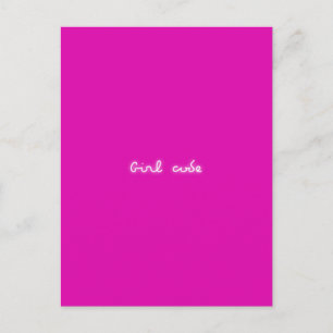 Girl Code Modern Neon Hot Pink Girl Power Postcard