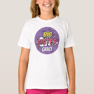 Girl Comic Book Superhero Baby Shower Big Sister T-Shirt