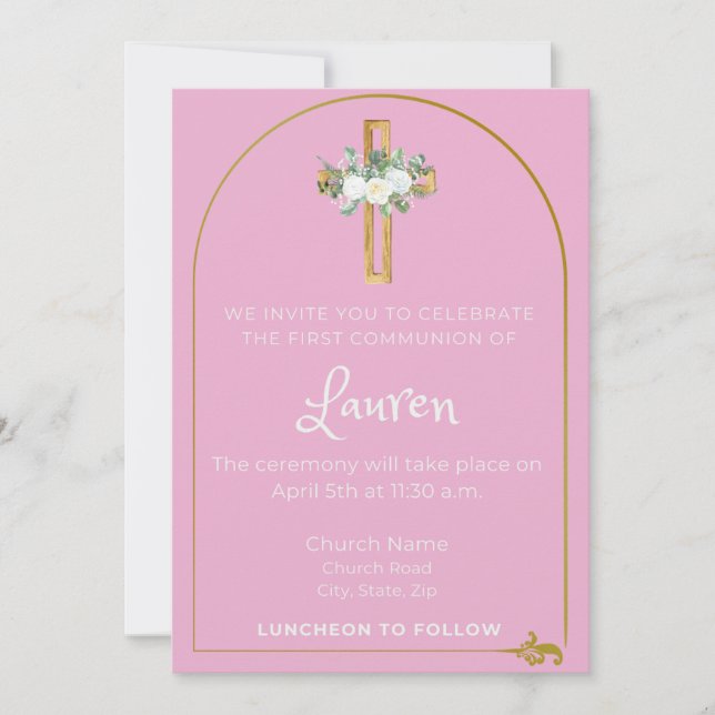 Girl Communion Invitation (Front)
