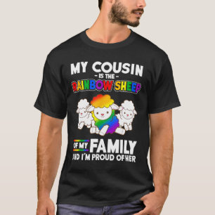 Girl Cousin Rainbow Sheep of Family I'm Proud Gay T-Shirt