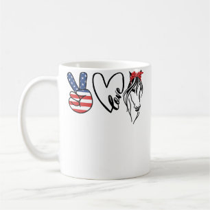Girl Cowgirls Americana Peace Love Horses Horse Ri Coffee Mug