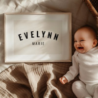 Girl Custom Name Print Minimalist Neutral Playroom