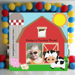 Girl Custom Photo Farm Birthday Invitations
