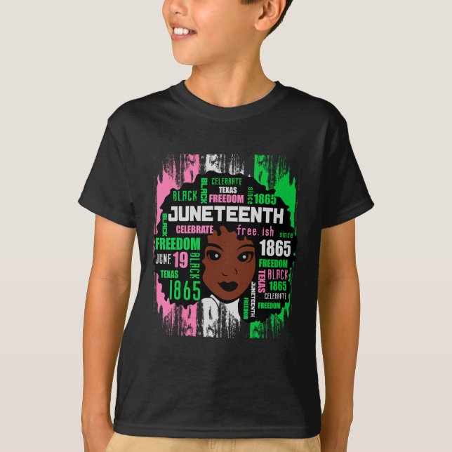 Girl Cute Aka Juneteenth Tee Black History America (Front)
