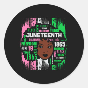 Girl Cute Aka Juneteenth Tee Black History America Classic Round Sticker
