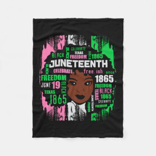 Girl Cute Aka Juneteenth Tee Black History America Fleece Blanket