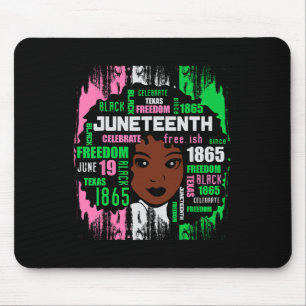 Girl Cute Aka Juneteenth Tee Black History America Mouse Pad