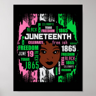 Girl Cute Aka Juneteenth Tee Black History America Poster