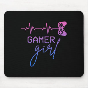 Girl Cute Heartbeat Gamer For Girl Video Game Love Mouse Pad