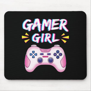 Girl Cute Pink Controller Video Game Girl Gaming  Mouse Pad