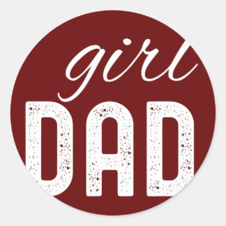 Girl Dad Father's Day grilling Classic Round Sticker