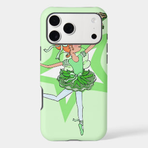 Girl dancer ballerina red hair green