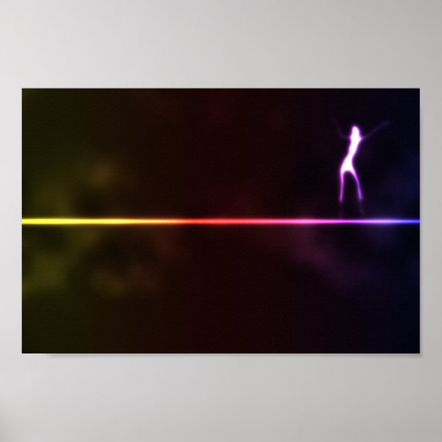 Girl-dancin-on-neon-light-line121 DANCING SHADOW A Poster (Front)