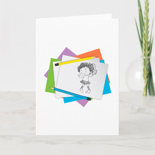 Girl Dancing Illustration Greeting Cards