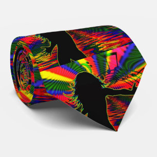 Girl Dancing Neon Stripe Background Tie
