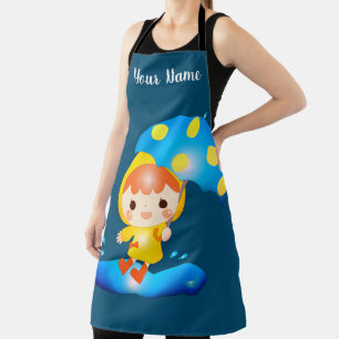 Girl Dancing Under the Rain Apron