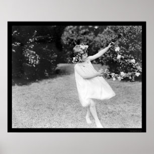 Girl Dancing with Flowers in Her Hair 1910 Poster