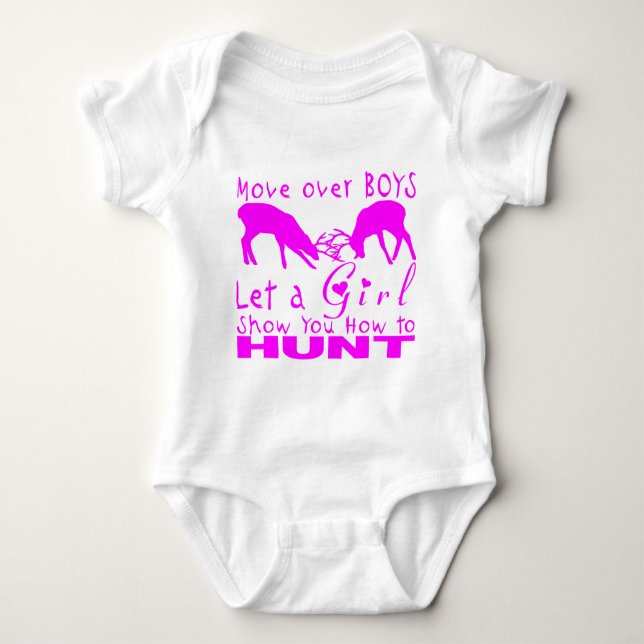 GIRL DEER HUNTING BABY BODYSUIT (Front)