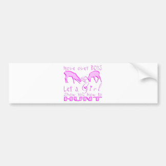 GIRL DEER HUNTING BUMPER STICKER