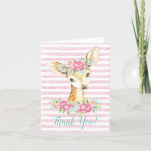 Girl Deer Thank You Cards
