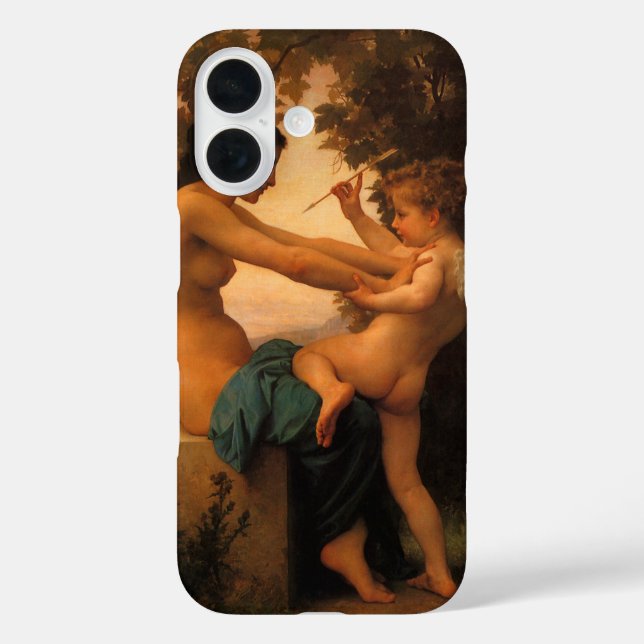 Girl Defending Herself Against Cupid by Bouguereau Case-Mate iPhone Case (Back)