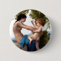 Girl Defending Herself Against Eros Cupid Painting