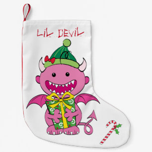 Girl Devil with present Small Christmas Stocking