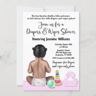 Girl Diaper Shower Invitation